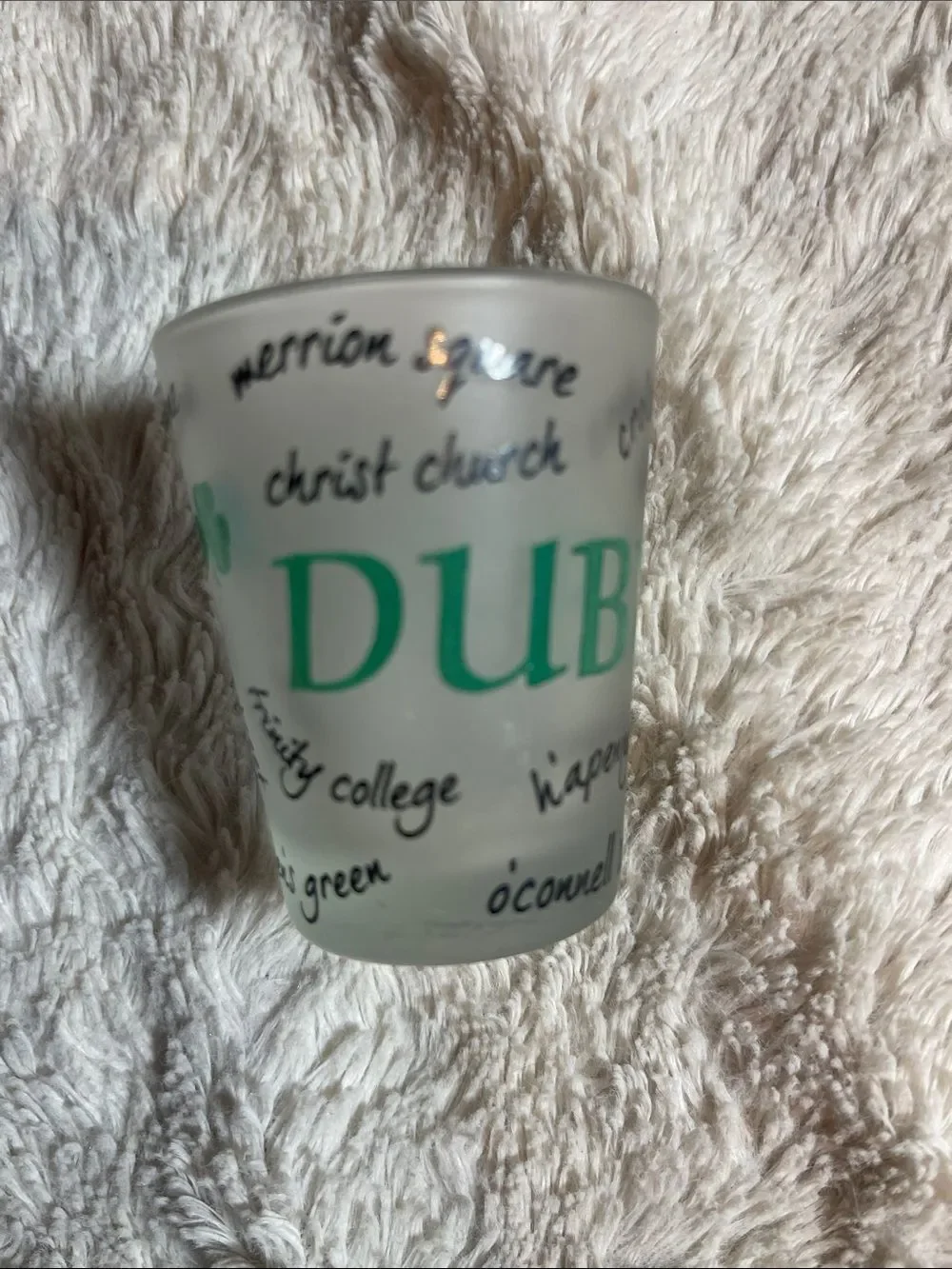 Dublin Frosted Souvenir Shot Glass - Green Text